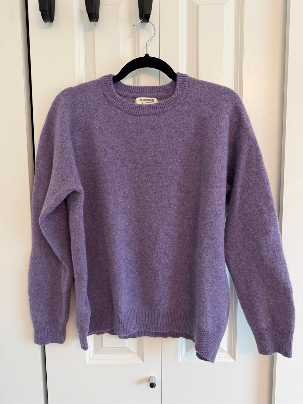 Goodthreads Purple Crewneck Sweater - 100% Lambs Wool
